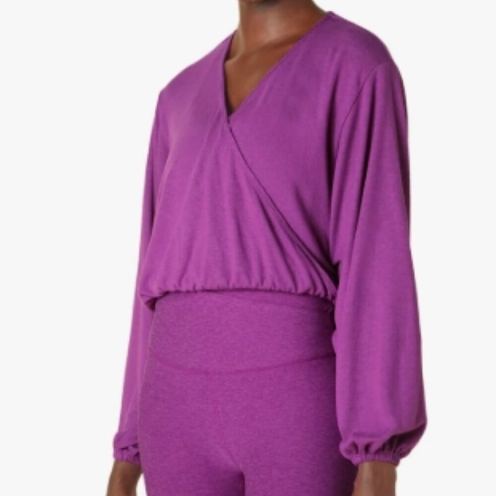 Beyond Yoga Wrapped Up Pullover Plum